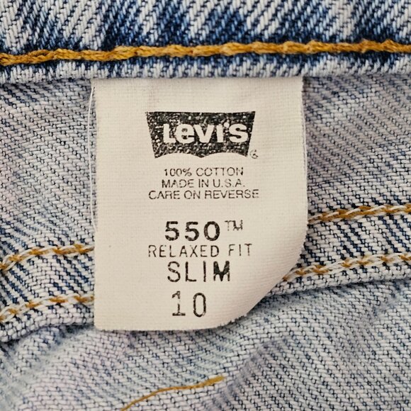 Vintage 90s Levis 550 Tapered Relaxed Fit Slim Womens Size 10 Blue Denim Jeans - Picture 9 of 13